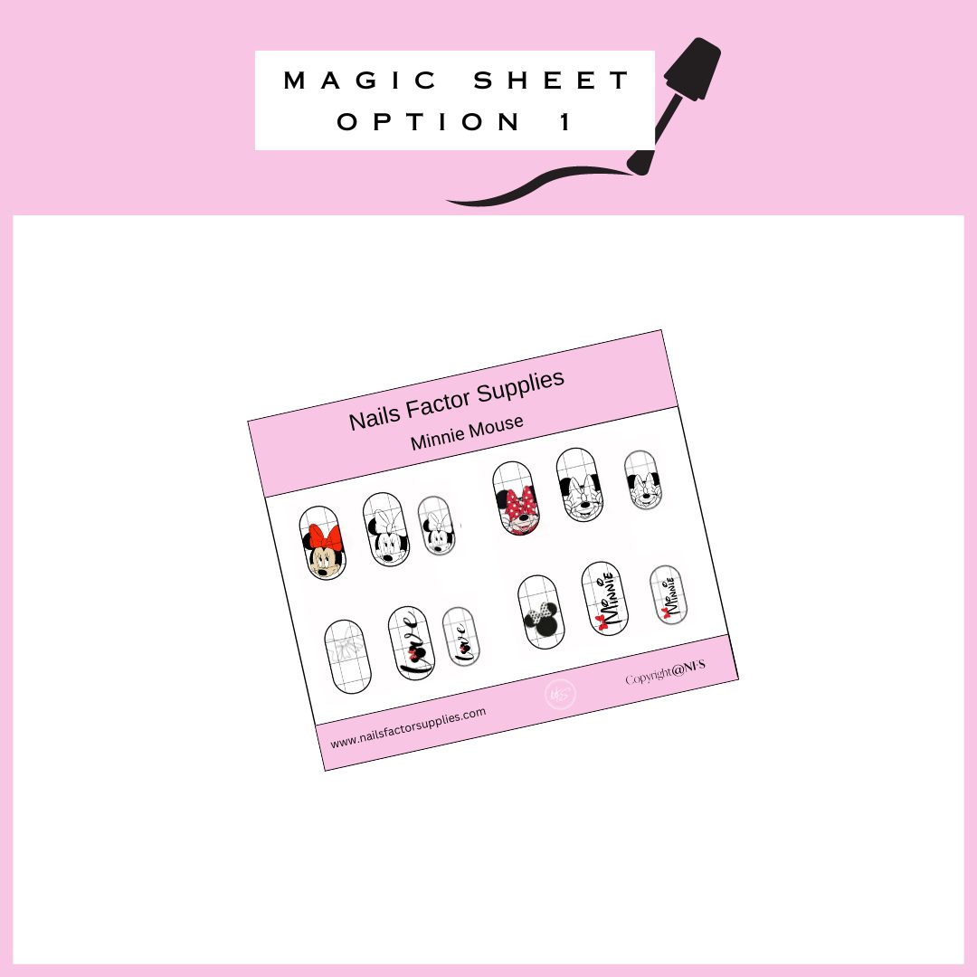 Magic Nail Art Sheet Option minnie mouse