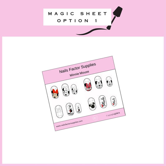 Magic Nail Art Sheet Options minnie mouse
